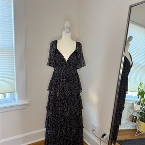 Astr Gracelynn Pleated Tiered Maxi Dress